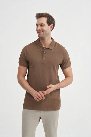 Cazador 46130 Erkek Kahverengi Polo Yaka Tshirt