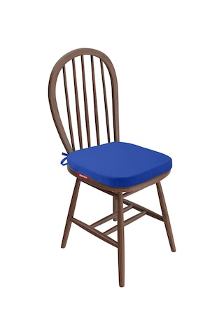 Xpermate Standartfit Oval Sandalye Minderi Fermuarlı Yıkanabilir Kılıf Bağcıklı Su Ve Yağ İtici 42x42x5 Cm Mav Genel