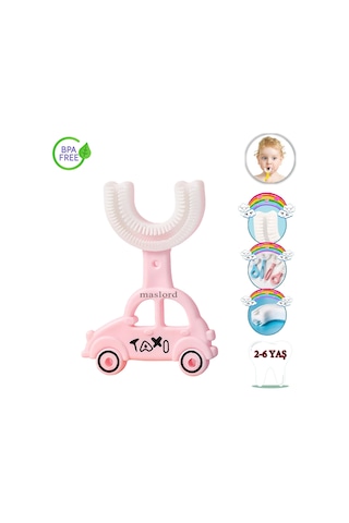 Mas Lord U Tipi Yeni Nesil Diş Fırçası - Pembe - Araba Model  2-6 Yaş