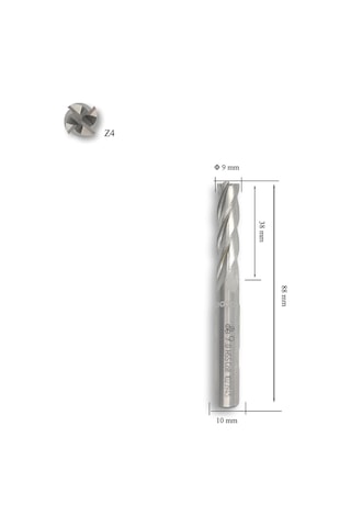 Mte 9 Mm Uzun Parmak Freze Hss-co8 Dın 844/b-n
