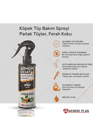 Armor Coat Köpek Bakım Spreyi Sandal Ağacı Kokulu 75 Ml