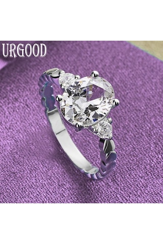 925 Ayar Gümüş Aaa Zirkon Yüzük Hediye Moda Takı