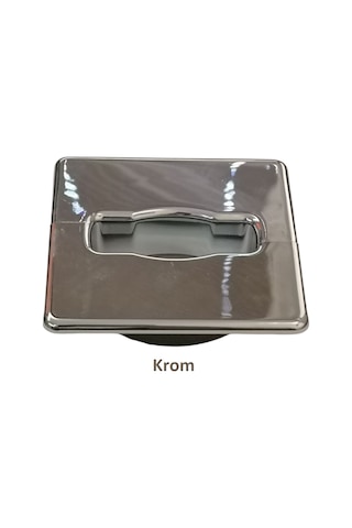 Adilon Masaüstü Kablo Kanalı Deliği Kapağı, Kare, Krom 6 Cm