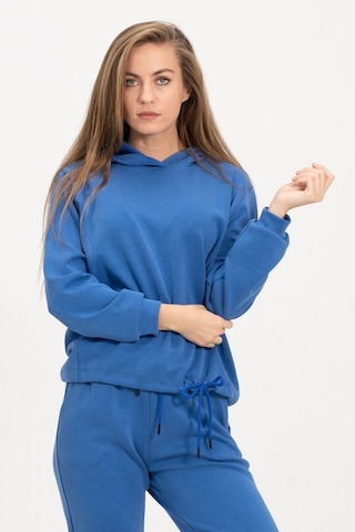 Rich Kadın Kapüşonlu Mavi Sweatshirt Ve Eşofman Takımı Scuba Kumaşı Çok Renkli