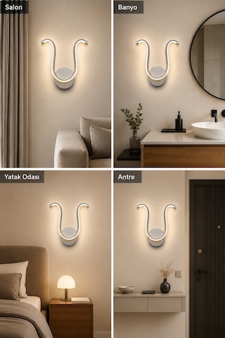 AvizeGO Vira Modern Led Duvar Apliği Günışığı Gri