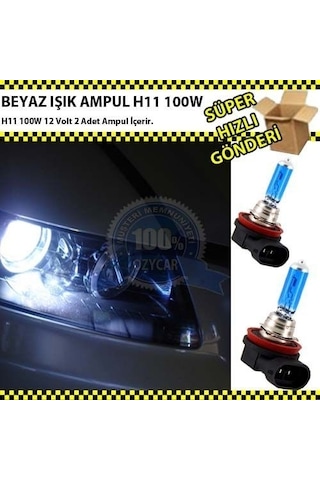 Beyaz Işık Far Ampulü H11 12V 100W