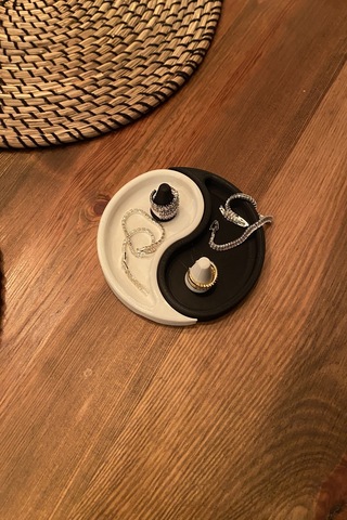 Kazanova Design Yin Yang Takı Standı Siyah Beyaz Takı Organizeri Dekoratif