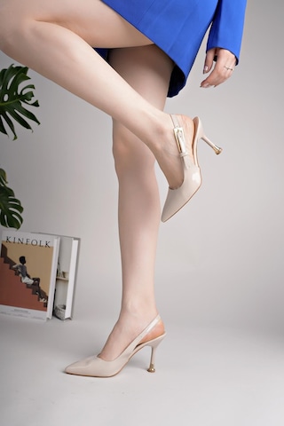 Nesilshoes Nesil Shoes Elva 140 Bej Rugan Topuklu Yazlık Kadın Sandalet