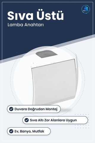 Sıva Üstü Anahtar Lamba Ev Banyo Mutfak Elektrik Tesisat Malzemes