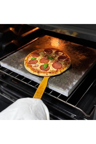 Bazalt Pizza, Fırın Taşı, Ekmek, Mangal Taşı 30 30 Cm Doğal Bazalt Pişirme Taşı