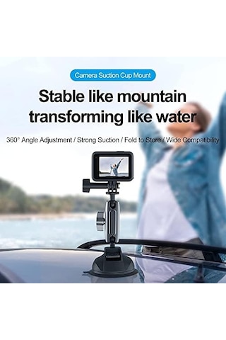 Telesın Alüminyum Alaşımlı Araç Vantuz Montajı, Hero 13 12 11 10 9 8 Djı Osmo Action 5 Pro 4 3 Insta 360 X5 X4 Apple iPhone Uyumlu Mobil Telefon Kameraları İçin, Telefon Tutacılı Araç Ön Cam Montajı
