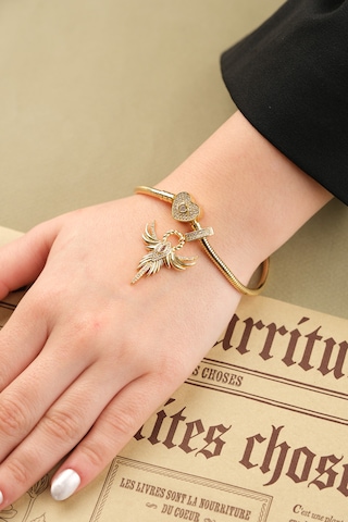 Çildan Womens Gold Özel Tasarım Zirkon Taşlı Melek Ve Kalp Detayl Altın - Gold