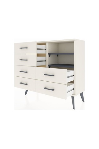Arges Şifonyer 2 Raflı 6 Çekmeceli 88x30x80 Aytaşı-antrasit/aytaşı Antrasit/aytaşı