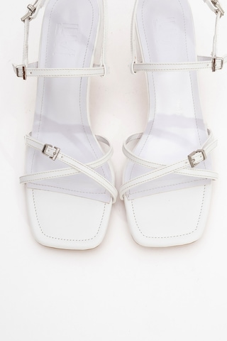 Luvishoes Luvi Shoes Nebel Beyaz Cilt Kadın Topuklu Ayakkabı Beyaz