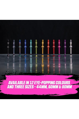 Muc-off Tubeless Valves V2, Pembe 60 Mm - Tüpsüz Valf, Tüpsüz Lastikler İçin Valf Çekirdeği Sökme Aleti İle Göv Çok Renkli