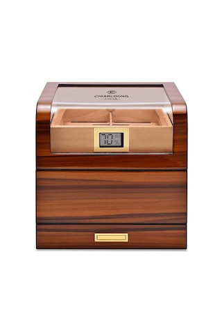 Cigarloong Camlı Katlı Humidor Puro Kutusu Tiger Desen 100s