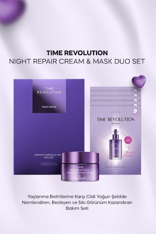 Bakım Kremi&5'li Maske Set Time Revolution Night Repair Cream&oule Mask Duo Set