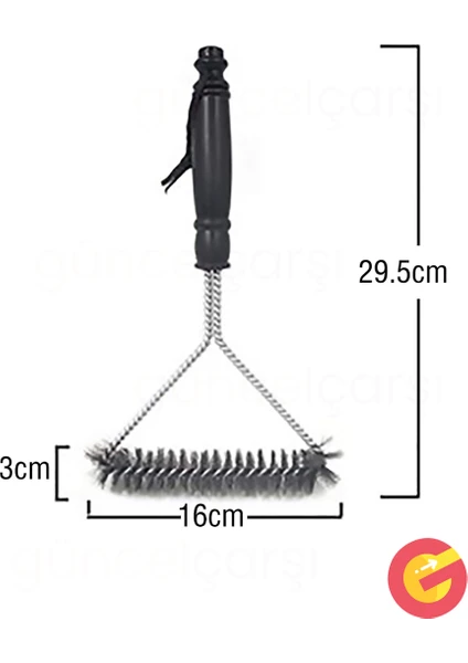 Güncelçarşı Metal Izgara Mangal Temizleme Teli Fırçası Tel Kıllı Izgaraların Mangalların Kirlerini Ovmak Ve Temizlemek Için