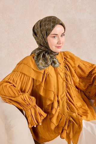Silk Home Twill İpek Eşarp Zincir Haki Çok Renkli 15906234