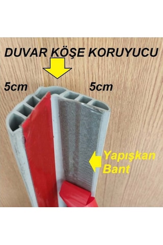 Kalın Kaucuk Duvar Kenar Koruma 130 CM Gri 10 Adet