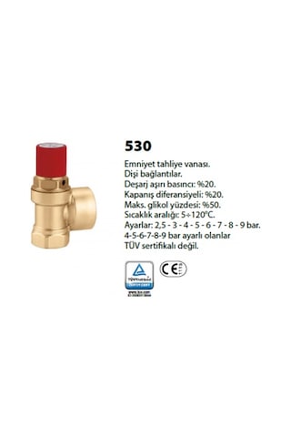 530 1" X 1 1/4" Emniyet Tahliye Vanası 4 Bar