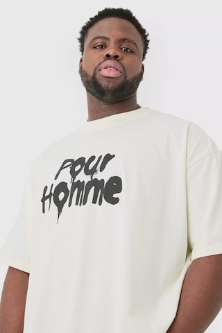T-shirt - Pour Homme Baskılı Oversize Bisiklet Yaka Kısa Kol Siyah Tişört Beyaz