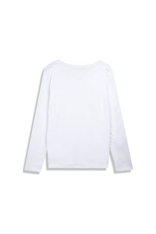 Ltb Uzun Kollu V Yaka Önü Düğmeli Beyaz Sweatshırt Beyaz 2XL