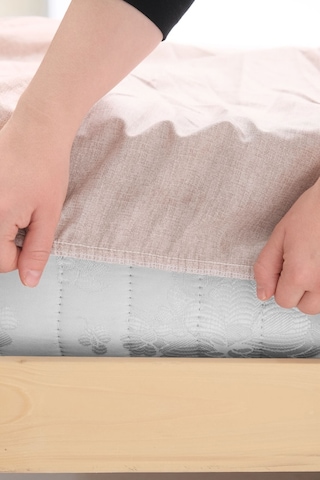 Basic Lastikli Çarşaflı Pamuklu Tek Kişilik Nevresim Takımı Gri - Vizon