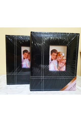 10x15 Cm 4x6 Fotoğraf Albümü 200'lük Deri Siyah