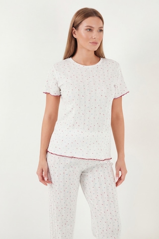 Lela Bayan Pijama Takımı 65770753 Beyaz-mor