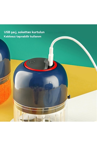 Sebze Doğrayıcı, Mini Mutfak Robotu, Sarımsak Kıyma Aracı Doğrama Sebze Biber Soğan Sarımsak Zencefil Baharat Et Bebek Maması, Mutfak Robotu Küçük, Mavi 270ml Koyu Yeşil