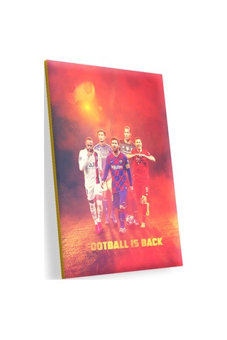 Cakasepetim Neymar Ronaldo Messi Levandowski Virgil Kırmızı Dumanlar Ahşap Mdf Tablo
