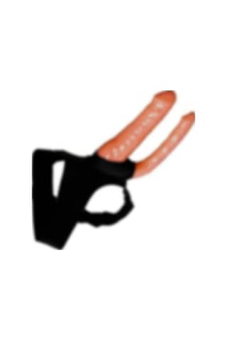 Erofoni Yeni Nesil Çift Taraflı Belden Bağlamalı 18 CM İkili Çatal Dildo Strapon Takma Penis