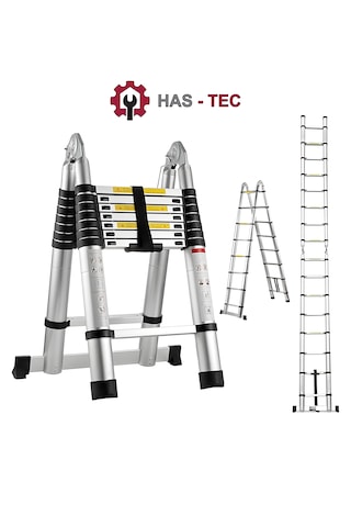 Teleskopik Merdiven A Tipi Uzayan 5,6 Metre 9+9 Basamaklı Alüminyum