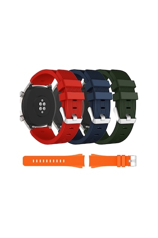 Samsung Galaxy Uyumlu Watch 3 45 Mm Kordon 22 Mm Çizgili Spor Delux Bhs3