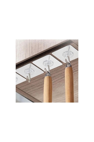 Kendinden Yapışkanlı Şeffaf Banyo Mutfak Havlu Askısı 3 Adet