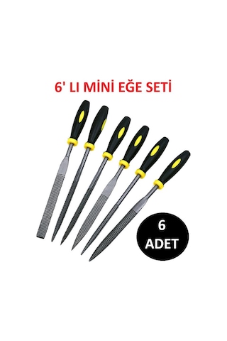 Mini Eğe Seti Çelik Törpü Takımı 6 Parça Ahşap Set Üçgen Kare Düz Yuvarlak Çok Amaçlı Hobi Set