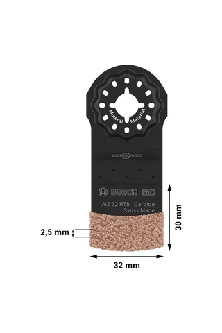 Bosch 1x Pro Aız 32 Rt5 Daldırmalı Kesim Testere Bıçağı Harç, Gözenekli Beton, Genişlik 32 Mm, Professional Aksesuar Çok Fonksiyonlu Makine