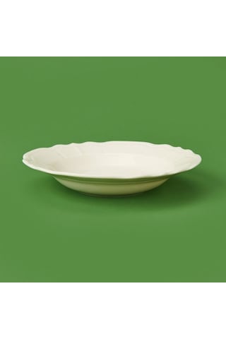 Tulu Porselen Tiffany Yemek Tabağı - Krem - 21 Cm Krem