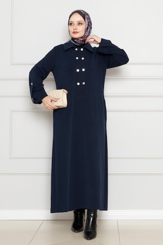 Cırt Cırtlı Oysho Elbise-lacivert-4484 Lacivert