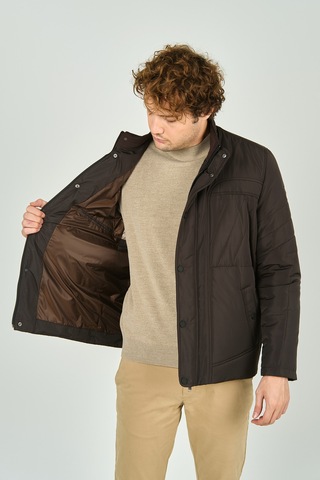 Lucas Erkek Fermuar Ve Çıtçıt Kapamalı Hakim Yaka Kaban 4785 Kahverengi Kahverengi