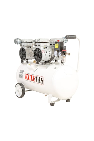 Kuletaş 2HP 8 Bar Süper Sessiz Yağsız Çift Motor Dişçi Hava Kompresörü 60 L