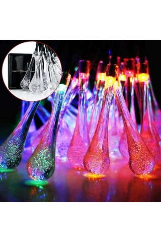 Sge Teknoloji Güneş Enerjili Su Damlası 30 Led Rgb Çok Renkli Sol