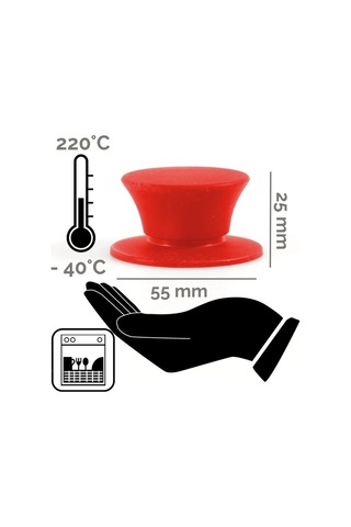 Silikon Sağlam Tencere Kapağı Sapı, Gri, 2'li Paket B