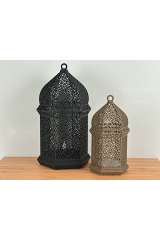 En-cag Arap Geometrik Desenli Fener Led Lamba Ve Tealight Mumluk Dekoratif Aydınlatma Bss Çok Renkli