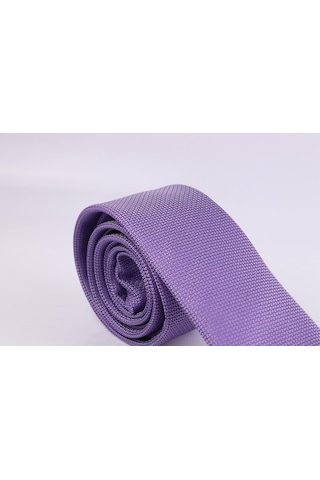 Demfashion Özel Desenli Kravat Mendil Seti - Mor (533048483) Mor