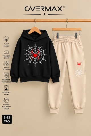 Overmax Örümcek Ağ Baskılı Kapüşonlu Sweatshirt & Eşofman Altı Takım 3-12 Yaş Siyah-bej - 921046944 Siyah-bej Overmax Örümcek Ağ Baskılı Kapüşonlu Sweatshirt & Eşofman Altı Takım 3-12 Yaş Siyah-bej - 921046944 Siyah-bej