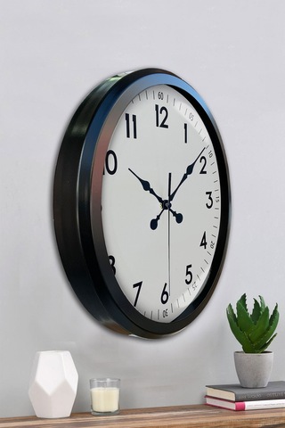 Black Classic 52 Cm Metal Modern Ve Şık Duvar Saati Bronz