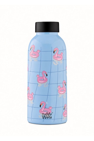 Mamawata Flamingos Paslanmaz Çelik Termos Matara 470 Ml Sızdırmaz Yalıtımlı Suluk Açık Mavi
