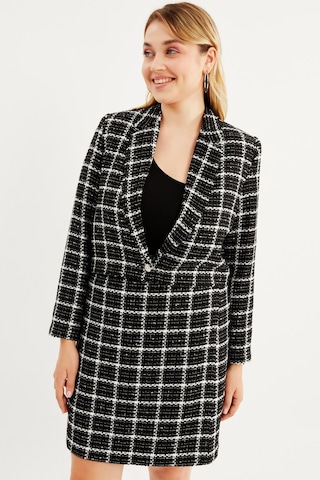 Myline Astarlı Blazer Tüvit Ceket Siyah